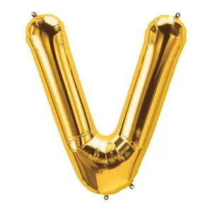 V-Shaped Gold Letter 34" Mylar Balloon