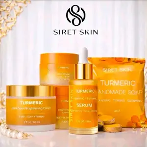 SIRET SKIN Turmeric Radiance Full Collection – Dark Spot Cream, Face Cream, Body Butter, Serum & Handmade Soap