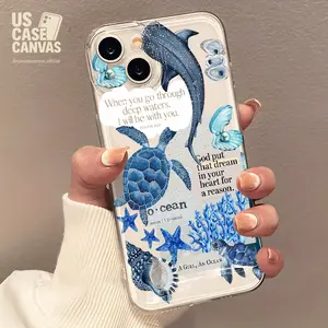 O·cean Spirit Inspirational Quotes Transparent Phone Case for iPhone 16/16Plus/16Pro/16ProMax/iPhone15/15Plus/15Pro/15ProMax/iPhone14/14Plus/14Pro/14ProMax/iPhone13/13Pro/13ProMax/iPhone12/12Pro/12ProMax Full Coverage Protection Wireless
