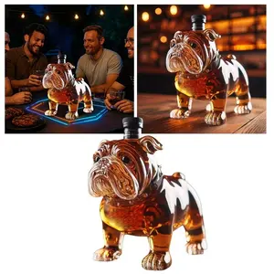 Creative Dog-Shaped Glass Wine Bottle, Portable Whiskey Jug, Unique Decoration, Ideal for Home Gatherings and Outdoor Parties