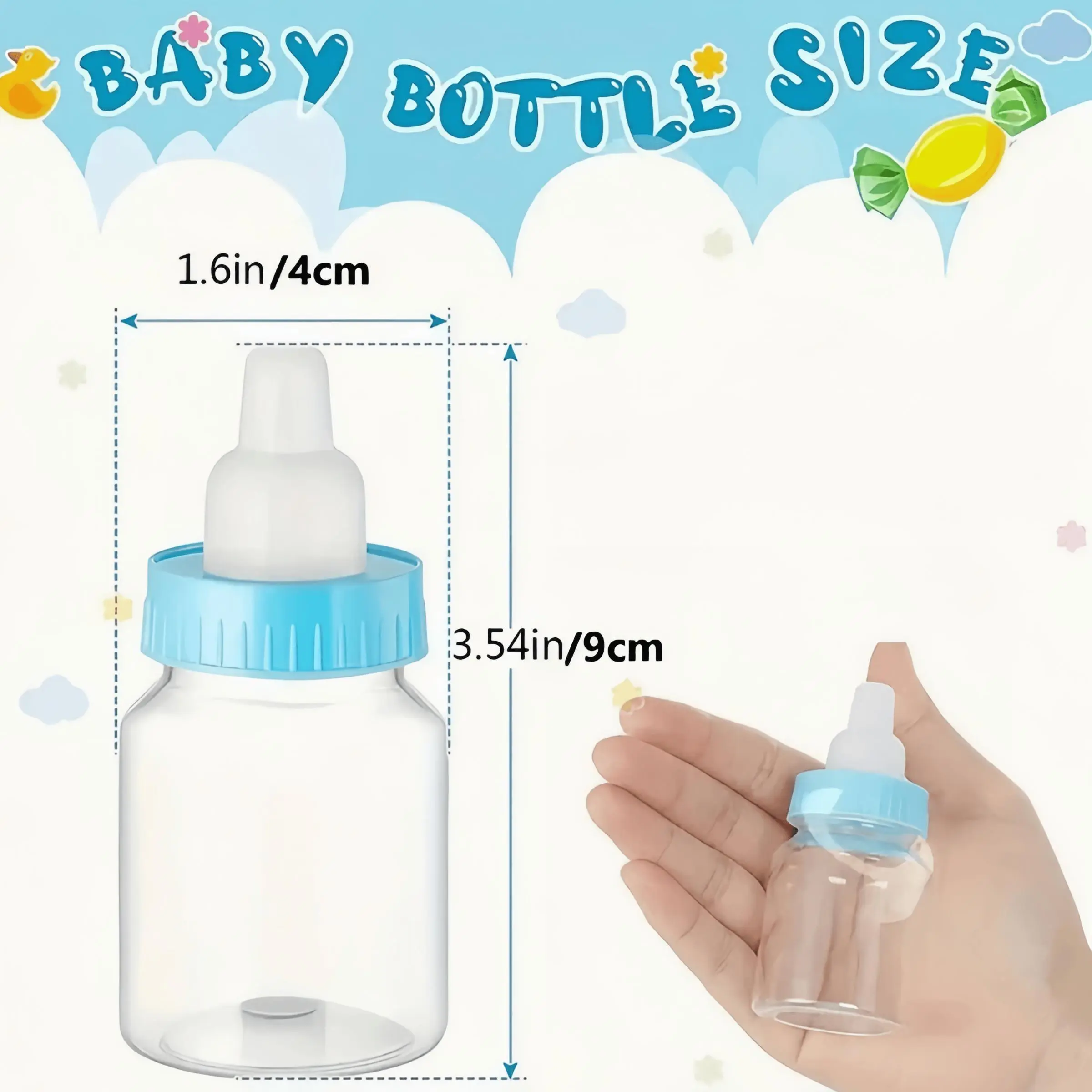 1/12/24 Pcs Mini Baby Bottles for Birth Party Favors, Fillable Candy Containers in and, Refillable Jar, Ideal for Baby Shower Decorations and Gifts, Storage Bottles, Plastic Containers