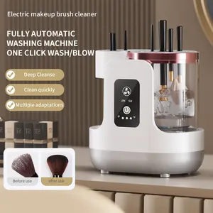 All-in-one electric makeup brush cleaner and dryer for quick drying; features a low-noise, quiet motor and high-speed rotation that won’t damage the bristles; includes UV and blue light sterilization