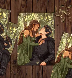 The Cruel Prince Jude and Cardan Unframed Poster - Jurdan Couples Illustration Art Print - Holly Black Folk of the Air Merch - Fantasy Bookish Couple Gift