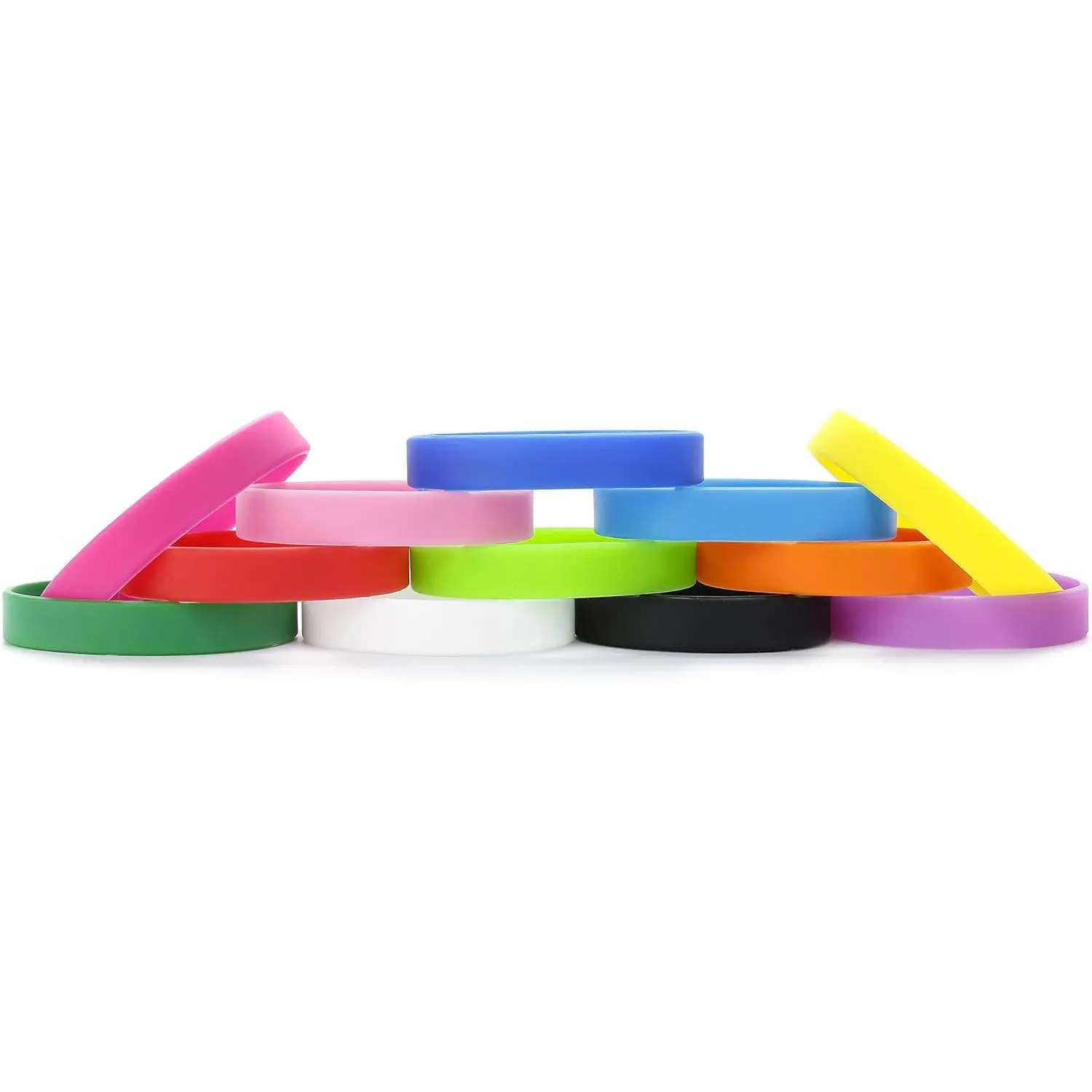 Sports Wristbands, 12Pcs Mixed Colors Blank Rubber Stackable Bracelets, Customizable Adult Charms Bangle Accessories for Men & Women, Trendy Fashionable Accessories, Female, Unisex Fit, 100% Heavy Rubber, Easy To Wash