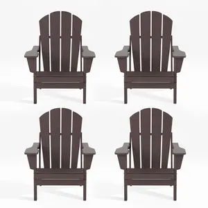 Malibu Outdoor Folding Poly Adirondack Chair (Set of 4)
