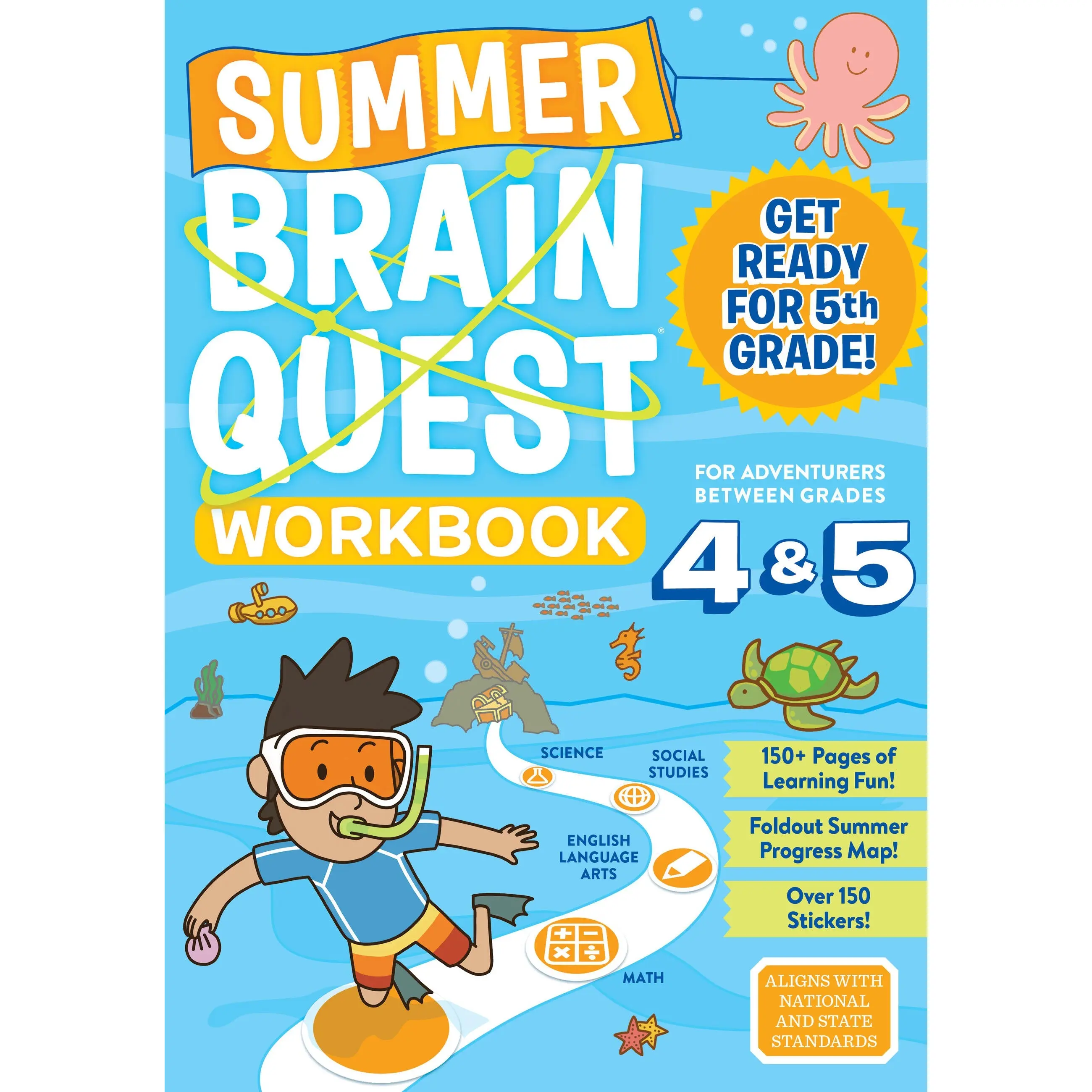 Summer Brain Quest: Between Grades 4 & 5 by Workman Publishing, Bridget Heos, Claire Piddock, Edison Yan, Chad Thomas, Kim Tredick [Paperback Book]