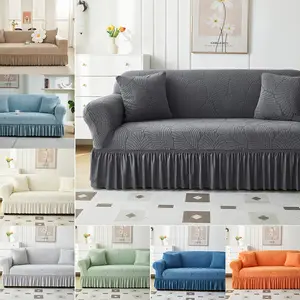 Soft Stretchable Sofa Cover, Elastic Sofa Slipcover, Elastic Furniture Protector, Universal Sofa Protector, Dustproof Non-Slip, Breathable Pet-Friendly, Fits L-Shaped & 1-4 Seater Sofas