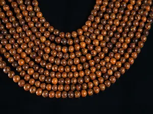 Natural Mariam Jasper Gemstone Round Smooth Beads String 15.5 Inches Long 4/6/8/10 MM for Jewelry Making and Crafting - AS & JG