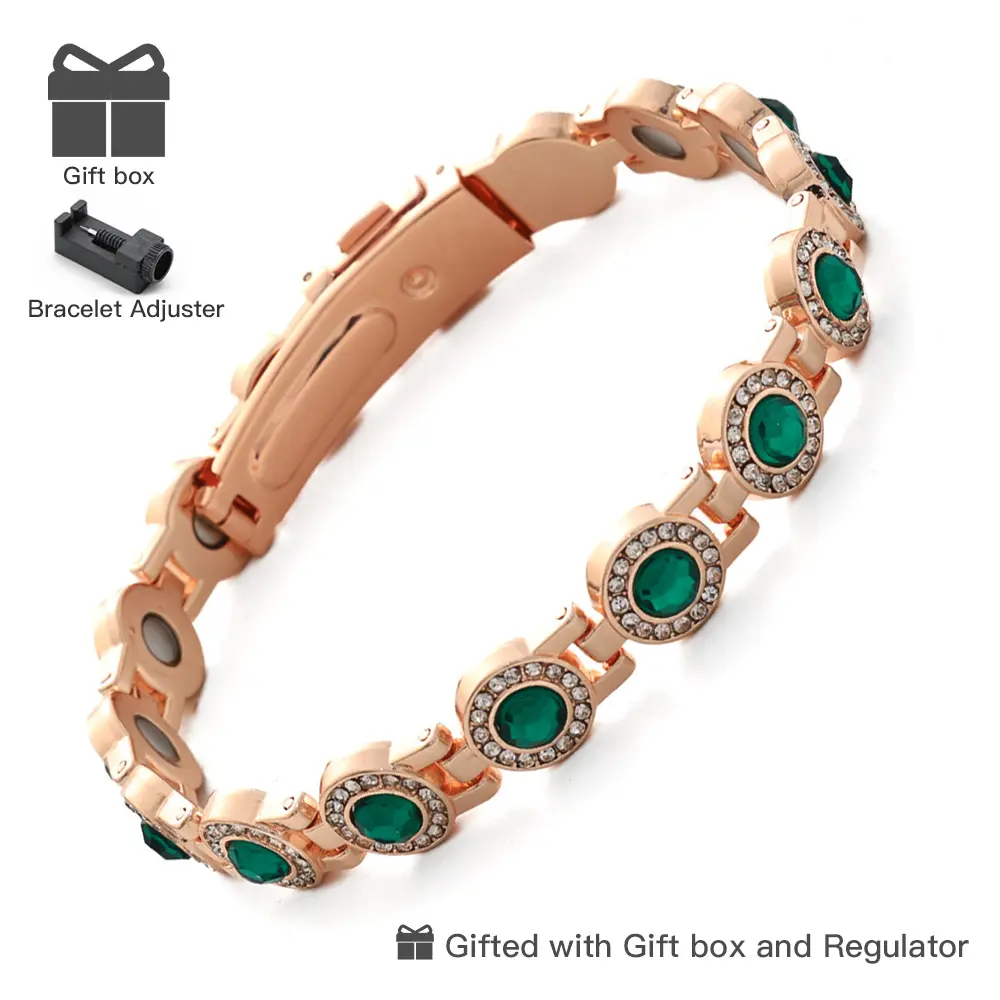 Adjustable Copper Bracelet for Women, 3800 Gauss Magnetic Healing Crystal Bracelet – Summer Jewelry, Mother's Day Gift for Mom Wife, Trending Must-Have