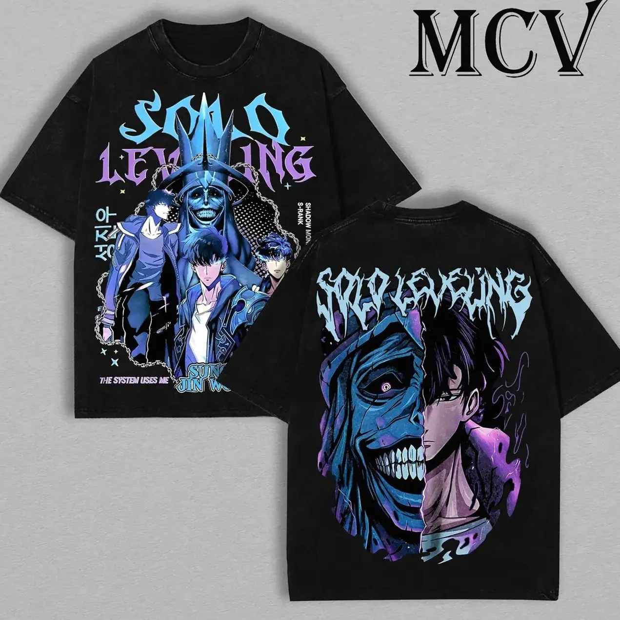 Statue of God T-Shirt - Sung Jin Woo Collection T-Shirt | Solo Leveling Anime Clothing | Washed Heavy Cotton Tee | Perfect Gift for Manga & Anime Fans | Gift for Him & Her KLY