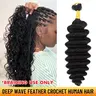 YGwigs Viral Human Hair Long Cord Feather for Braiding – Soft Lightweight Boho Braids Reusable Invisible Pre-Separated Knotless Crochet Hair Natural Black