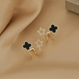 Fashionable and simple four-leaf clover stud earrings for women. A beautiful and essential accessory for fashionable women.