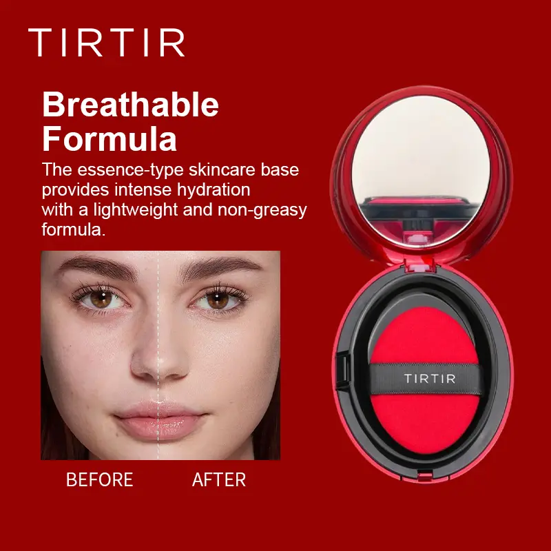 TIRTIR Mask Fit Red Cushion Foundation | Full coverage, Weightless, Skin fit, Satin Glow Finish, Korean Makeup BB Foundation, beauty, Tattoo cover up, Buildable tiktokshopbacktoschool