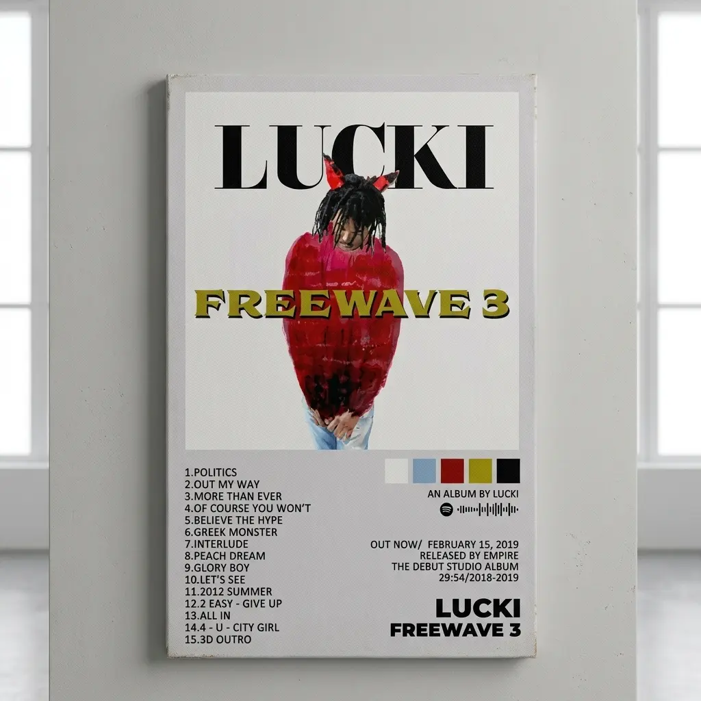 LUCKI Album Cover Poster - Artistic Graphic Print, Modern Home Decor, Cool Room Accent, Bedroom Wall Art, Picture Image Print, Bedroom Decor