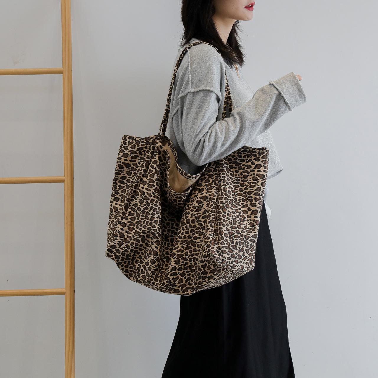 Women's Leopard Pattern Tote Bag, Large Capacity Shoulder Bag for Daily Use, Trendy Versatile High-quality Daily Commuting Bag, Girl Fashionable Shopping Bag, Leopard Print Tote, Fashionable Bags