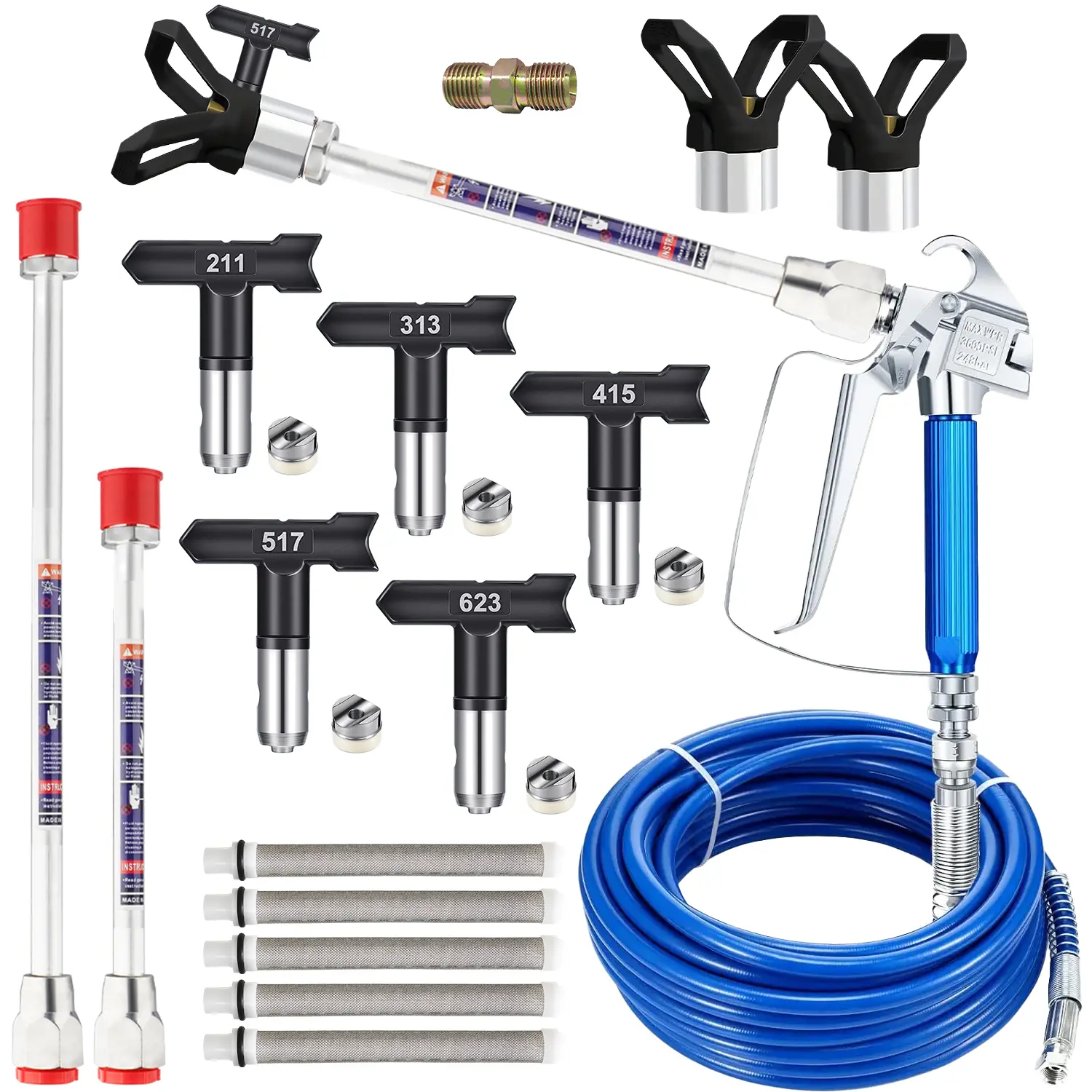 17-Piece Airless Spray Gun Accessories Set, Paint Sprayer Equipment Auxiliary Tools, Essential Kit for Painting Machines, Paint Spraying Tool
