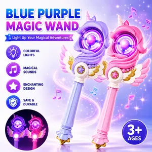 Light Up Unicorn Fairy Magic Wand With Wings Musical Glowing Princess Toy For Girls Birthday Gift
