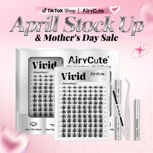 Vivid | AiryCute Stunning Everyday Manga Inspiration | Elevate your Gaze | Luxury Manga Effect | Feather-Light, Waterproof, Long-Lasting Lashes | Fashion Wet Look | Beginner-Friendly DIY Lashes, Voluminous, Salon Quality | Lightweight and Comfortable