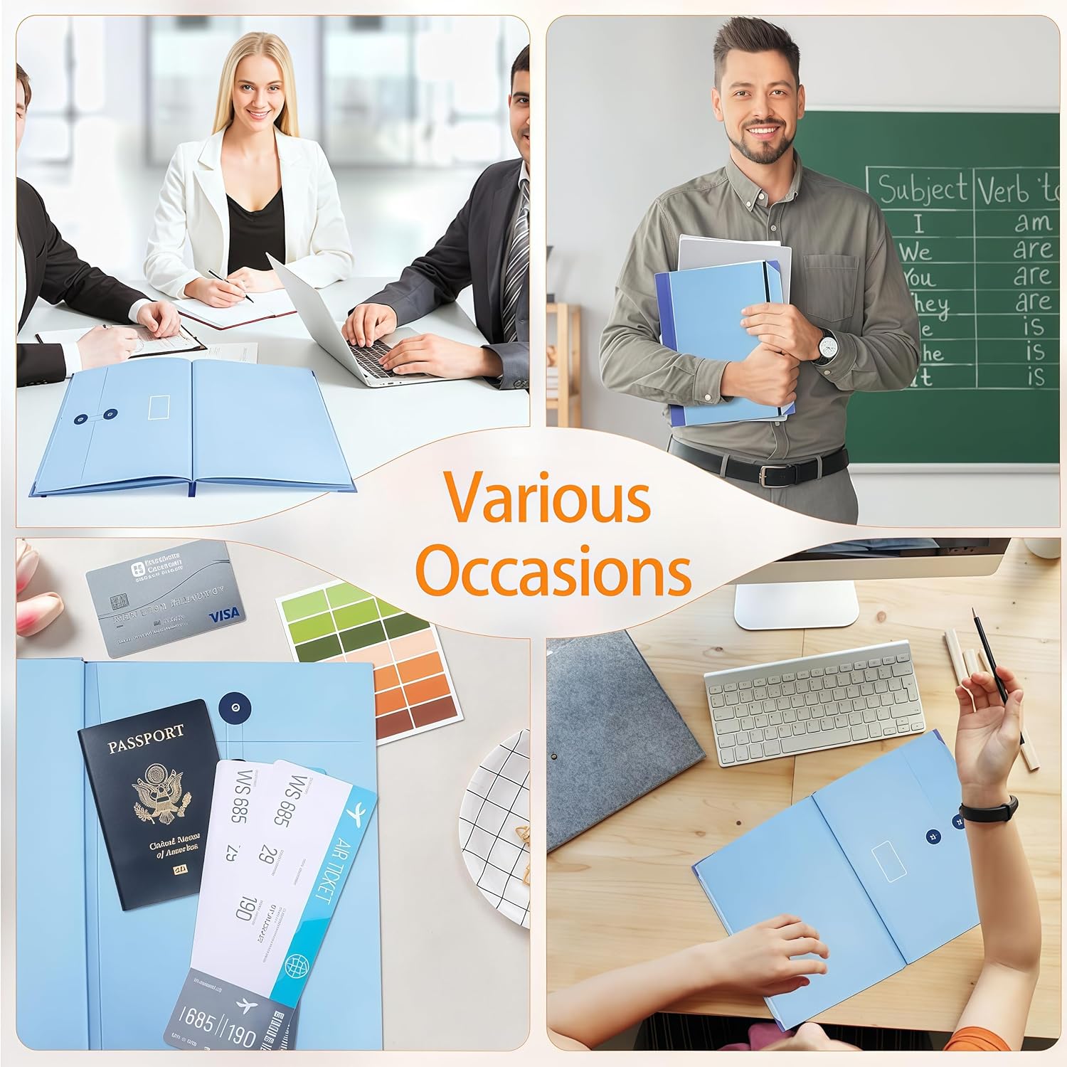 Accordion File Organizer Manila Pocket Document Folder for Passports,Birth Certificates&Important Papers,Office&Home Storage,Important Document Organizer,Folders for Documents,Bound Expanding File for Important Papers/Passports/Birth Certificates
