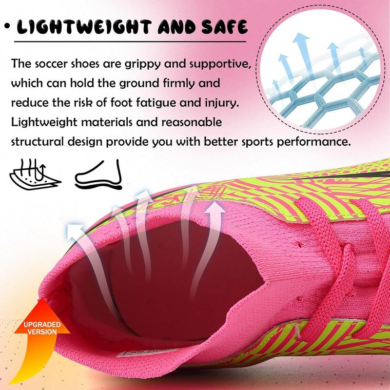 Kids Soccer Cleats Boys Girls Soccer Shoes Firm Ground Football Shoes for Indoor Outdoor Size (Little Kid/Big Kid)