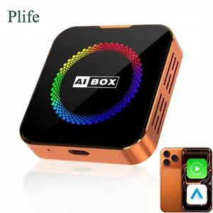 Plife Orange Ai Cube Pro Max Wireless Carplay Adapter for iPhone & Android Auto Ai Box with Netflix YouTube Supports TF Card Dongle Plug and Play Easy Setup Carplay Video Entertainment for iOS 10+ and Cars After 2016 Car