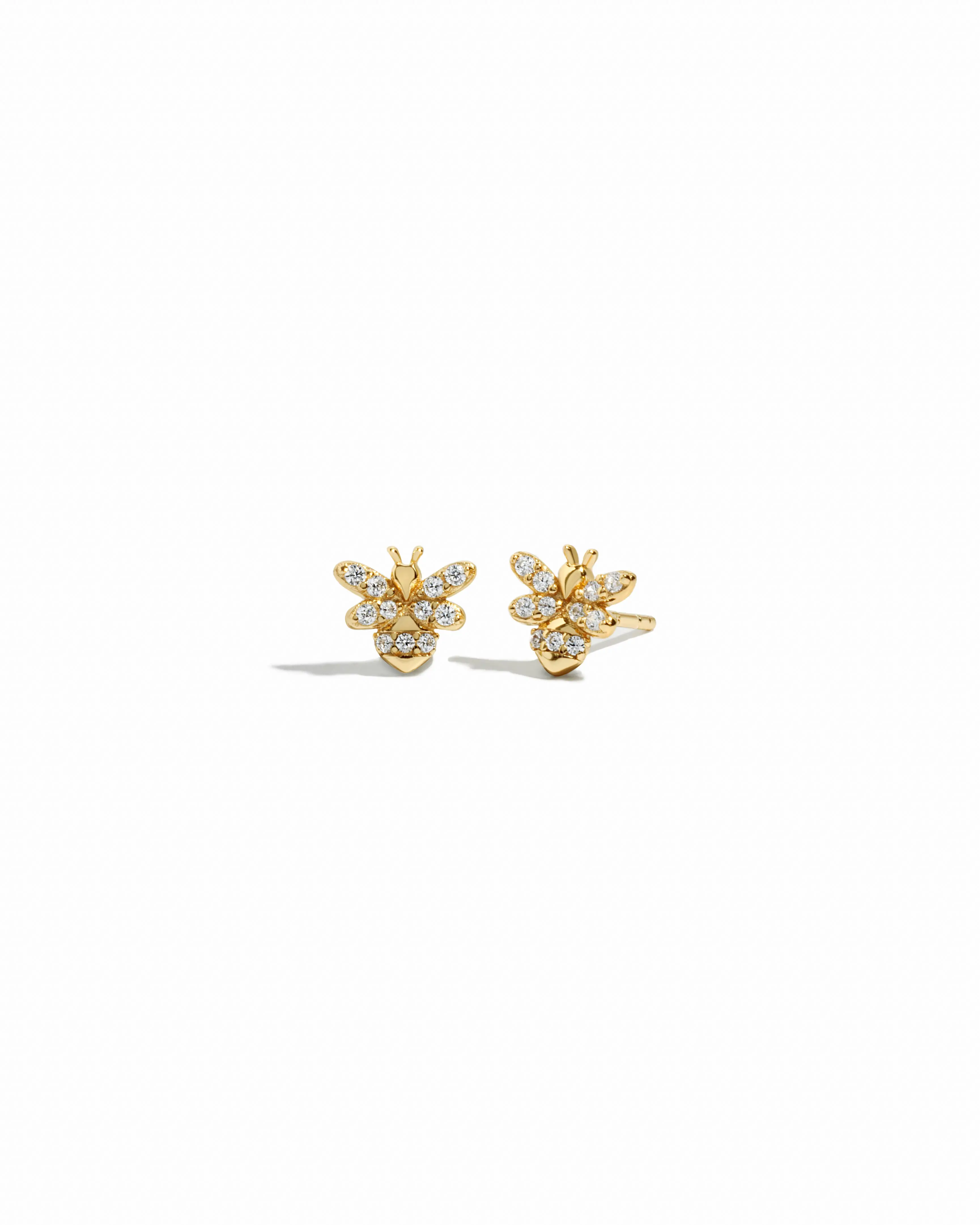 Sami Jewels Bee Studs, 925 Sterling Silver Stud Earrings, 14K Gold Plated Earrings, Bee Stud Earrings, Hypoallergenic Stud Earrings, CZ Diamond Stud Earring, Dainty Earrings