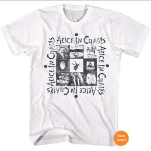 Alice In Chains Multi Album Art T-Shirt - Vintage Grunge Rock Band Tee, Unisex Streetwear for 90s Music Fans, Classic Rock Merch, Perfect Gift for Alice In Chains Enthusiasts, Available in Multiple Colors