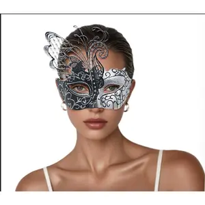 Women’s Luxury Rhinestone Half Face , Venetian Masquerade Eye  for Carnival & Costume Party domino