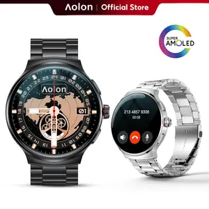 【AMOLED】Aolon Prime3 Smartwatch, 1.43-inch Retina display, stainless steel & titanium alloy, 100+ sports modes, health monitoring, magnetic charging, waterproof, Bluetooth calls, compatible with iOS and Android.