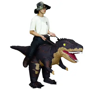 Inflatable Ride-On T-Rex Costume for Adults - Funny Blow Up Dinosaur Rider Outfit for Halloween, Jurassic Themed Parties, Birthday Events & Holiday Gatherings
