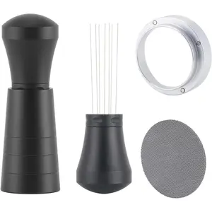 58mm WDT Tool Espresso Accessories Kit, Dosing Funnel and Puck Screen Set,Espresso Stirrer Distribution Tool,Espresso Whisk for espresso tools