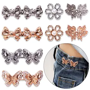 8 Sets of Pant Waist Tighteners, Adjustable Detachable Decorative Waist Buckles, Jeans Buttons for Crystal Pants