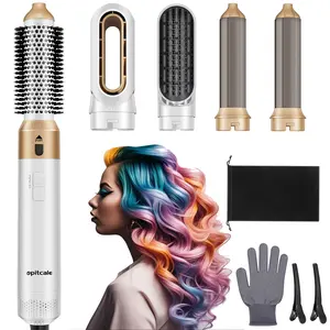 5 in 1 Professional Hot Air Styler • Curling Iron • Powerful Hair Dryer & Straightener Set • Styling Without Heat Damage • Curler White • Gift