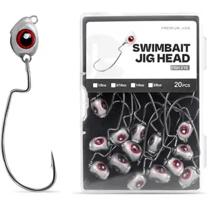 Swimbait Jig Heads, 12 Pack Weighted Hooks for Texas Rig or Ned Rig Fishing 1/8 3/16 1/4 3/8 oz Assorted : Sports & Outdoors