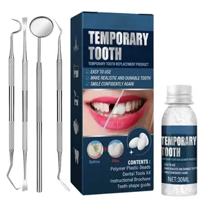 Tooth Repair Kit, Moldable Tooth Filling Repair Kit with 4 Dental Tool, Dental Care Kit Fixing The Missing and Broken Replacements, DIY Natural Filling Fake Teeth,Smile Confidently Again