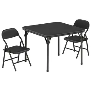 Black GAOMON Folding Table and Chairs Set, Boys and Girls Activity Table and Chairs Set for Dining Room,Daycare,Classrooms
