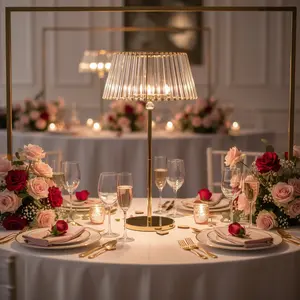 38" Crystal Pendant Candle Holders, Classic Empire Lamp Shade Style in Gold, Votive Candle Stand for Table Centerpieces
