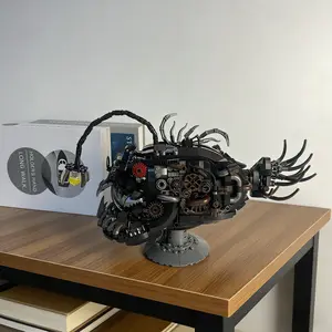 Mechanical Lantern Fish Building Blocks Set, Premium Abs Material, War God Luxury 3D Puzzle Toy, Birthday/festival Gift, Collectible Desk Decor, DIY Model Kit