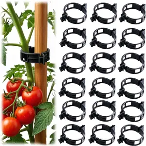 100 count Black  Support Clips - Tomato Clips for String Trellis, Grape Vine Clips for Garden Netting Climbing , Secured Plastic  Clip for Fixing Stem and Vine (100, Black)