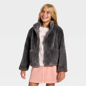 Baby Toddler Girls' Faux Fur Jacket - Cat & Jack