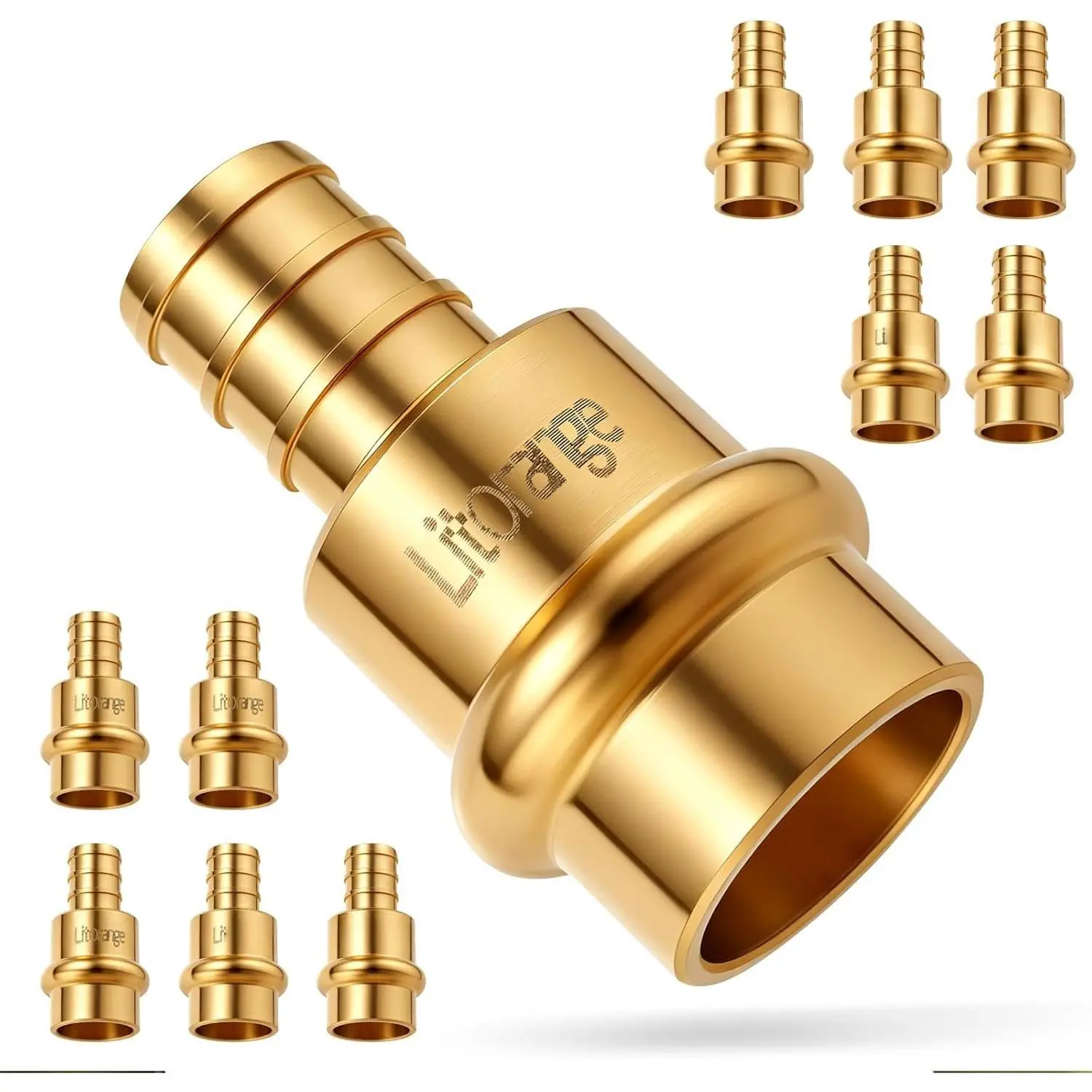 10 Pack  1/2" Copper to PEX Adapter, 1/2" Propress Fittings for Quick Connection of Copper Tube and PEX-B Pipe