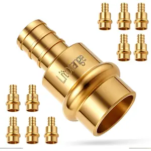 10 Pack  1/2" Copper to PEX Adapter, 1/2" Propress Fittings for Quick Connection of Copper Tube and PEX-B Pipe