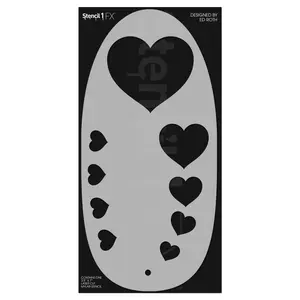 Hearts Makeup Stencil - 3.5" x 7" Laser Cut Mylar Stencil for Heart Inspiration Valentines and Cosplay