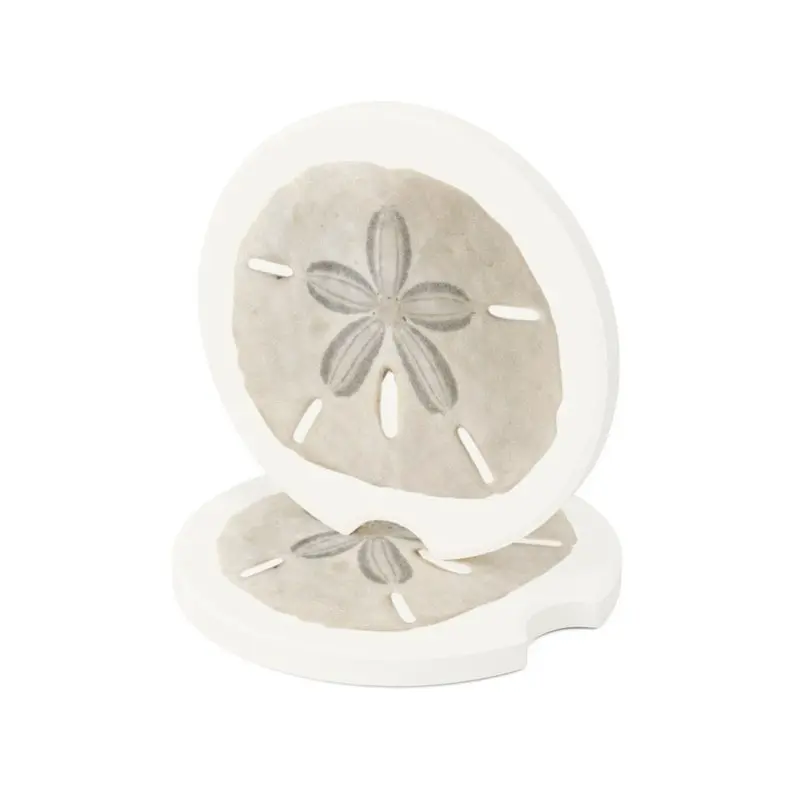 Sand Dollar Car Coasters | Soapstone Car Coaster | Sand Dollar Gift | New Car Gift | Coastal Cup Coaster | Beach Car Coasters Car Decor Aesthetic Car Accessory