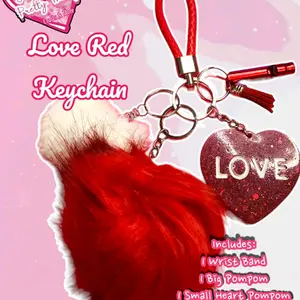 Love Red Heart Resin Keychain