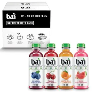 Bai Flavors Variety Pack, Antioxidant Infused Water Beverage, with Vitamin C and No Artificial Sweeteners, 18 fl oz bottles, 12 pack | Antioxidant Infused