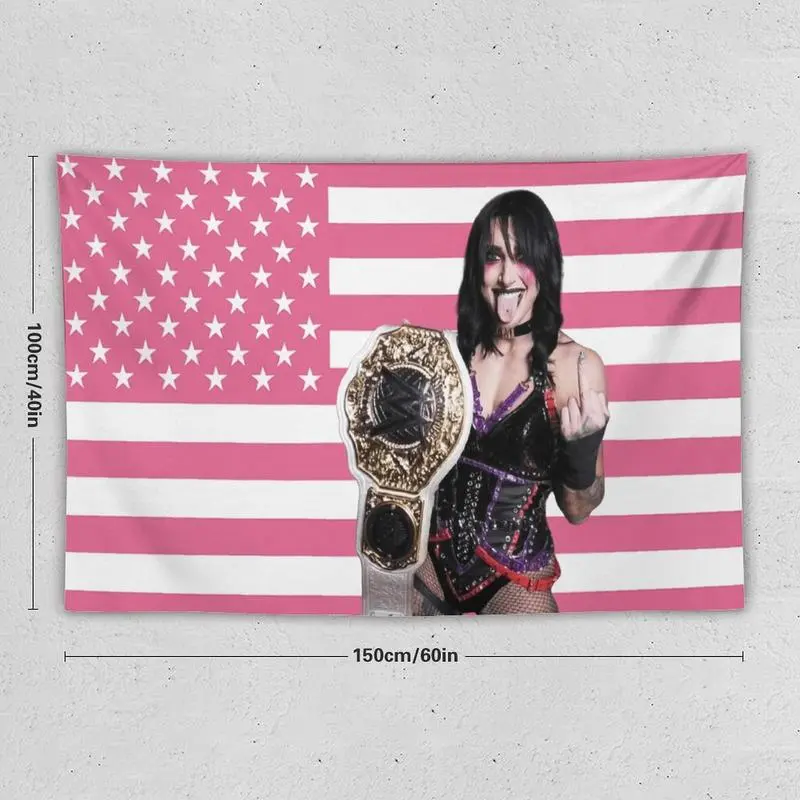 Reya and Ripley Peach Skin Light Decorative Wall Tapestry, 150x100cm Polyester Fabric, American Flag Printed - Bedroom Dorm Decor, Wall Decor, Room Art for Dorms-Offices, Hand Washable