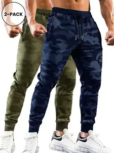 Men's Summer Thin Camo Drawstring Pants, Fashion Outdoor Sports Long Pants, Athleisure Style Bottoms, Casual Wear for Daily Activities & Travel