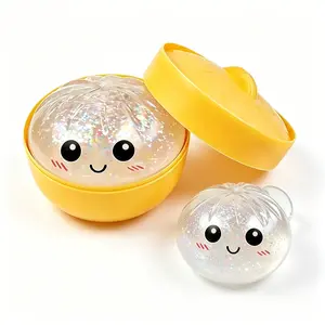 Dumpling Squishy Stress Relief Toy,TPR Material,Cute Steamer Box Packaging,Summervibes Gift for Kids & Anime Fans