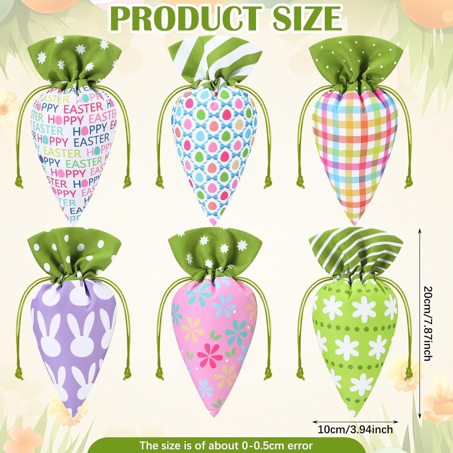 12/24 Pcs Easter Carrot Goodie Bags Fabric Drawstring Candy Bags Treat Gift Bags for Student Adult Office Employee Coworker,Easter Basket Stuffer for Egg Hunt,Outdoor Church School Classroom Decorations,Spring Birthday Party Supplies,Class Gift Exchange